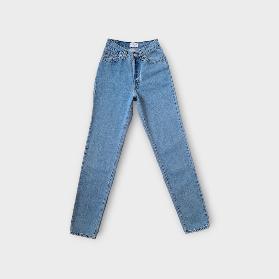 Size 23 24 Vintage Levi's 501 Button Fly Jeans Tag size 26x32 in Faded Medium Blue |  506