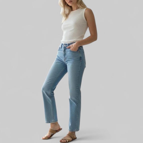 Vintage Levis 517 917 Jeans: Faded Blue Wash, Size 28, USA Made