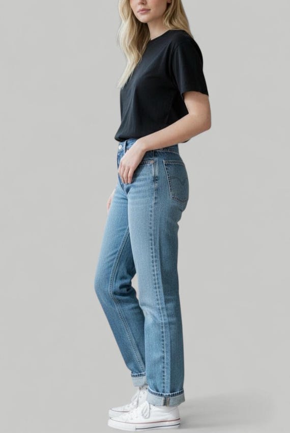 Vintage Levi's 501 Jeans, Faded Medium Blue Wash, Size 26/27