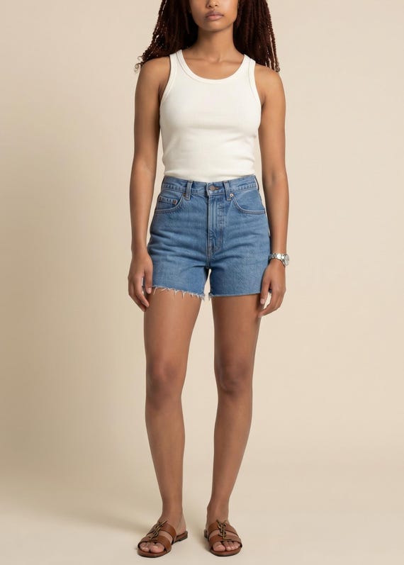 Vintage Levi's 509 Cut off Shorts Size 25   in Faded Deep Blue