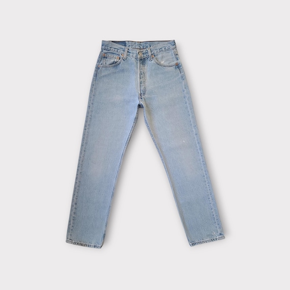 Vintage 1990s Levi's 501 Jeans Size 26 in Faded Light Blue Tag Size 29x30