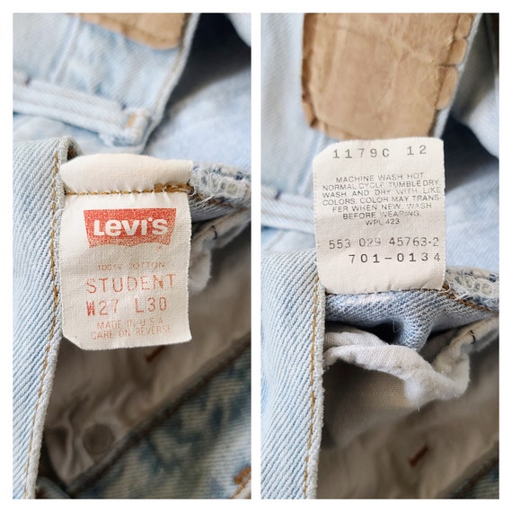 Vintage Levis 701 501 Student Jeans Size 24 Distr… - image 8