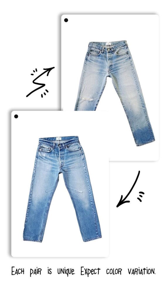 Custom Order | Vintage Levi's 501 Jeans: Faded Blue Denim, Size 30 31