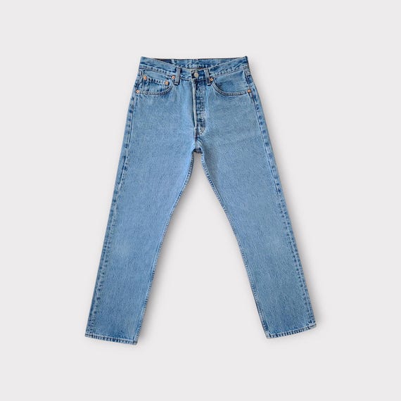 Size 29 Vintage Levi's 501 Button Fly Jeans Tag size 31x30 in Medium Blue