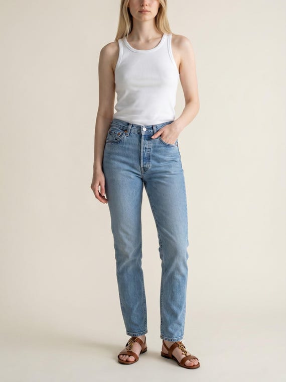 Vintage Levi's 501 Jeans: Faded Medium Wash, Button Fly, Size 26