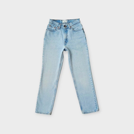 Vintage Levis 512 Straight Leg Jeans Size 24 25 Tag Size 5 in Faded Light Wash Light Blue Item No. 515 Etsy