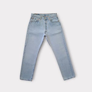 Vintage Levi&#39;s 501 Jeans Size 30 31 Tag Size 33x30 in Faded Medium Blue |