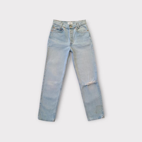 Size 24 vintage Levis 701 501 Student Jeans Distressed Pale Light Wash Levis jeans