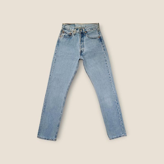 Vintage Levi's 501 Jeans: Faded Medium Blue Denim, USA Made (Size 24)
