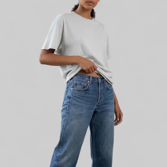 Vintage 1973 Levi's 701 Jeans: Faded Dark Blue, Size 24 25