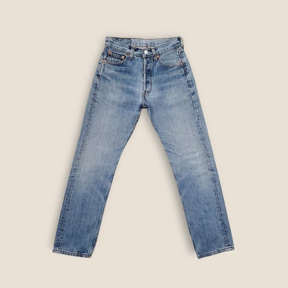SOLD Custom Vintage Levis 501 Faded Light Wash Jeans Size 26
