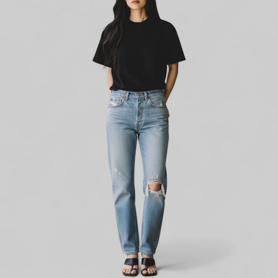 Vintage Levi's 501 Jeans, Light Wash, Size 27