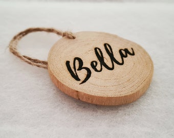 Personalised Engraved Wooden Tags, Personalised Gift Tags, Labels with twine