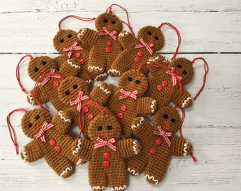 Crochet Gingerbread Man Ornament: Handmade Christmas Tree Decoration