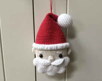 Crochet Santa Christmas Ornament: Handmade Cotton Bauble