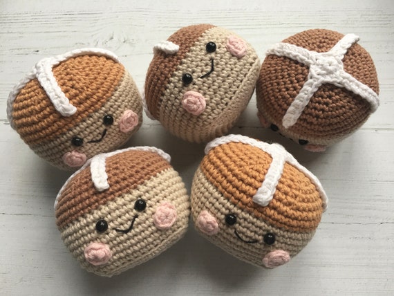 Crochet Hot Cross Bun: Handmade Easter Decoration
