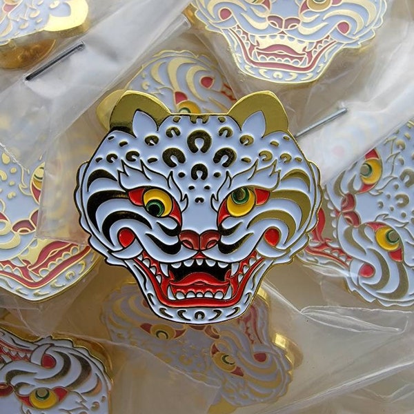 Korean Tiger soft enamel pin