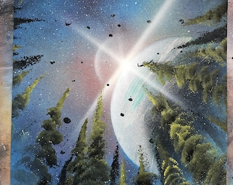 Galaxy Night and Forest Spray Art