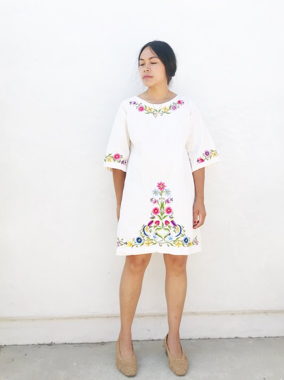 Vintage Embroidered Dress | Folk Handmade Dress