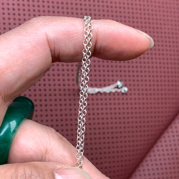Vintage Jadeite pendant sterling silver necklace - image 7