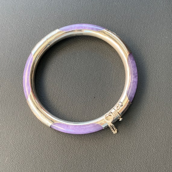 Purple and Green Antique Jadeite Bangle Bracelet,… - image 3