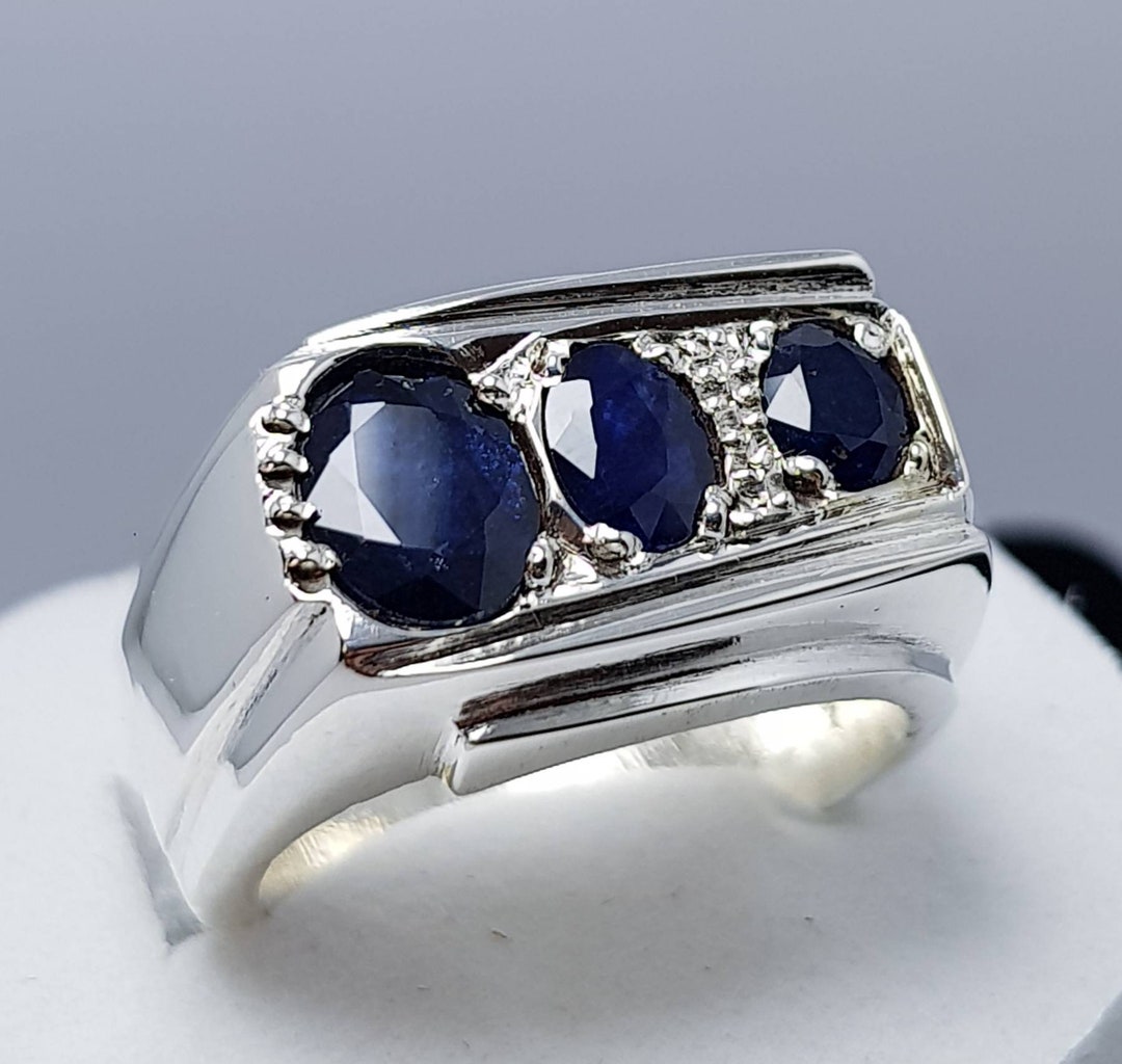 Natural Kashmir Colour Sapphire Ring Sapphire Band Wedding - Etsy