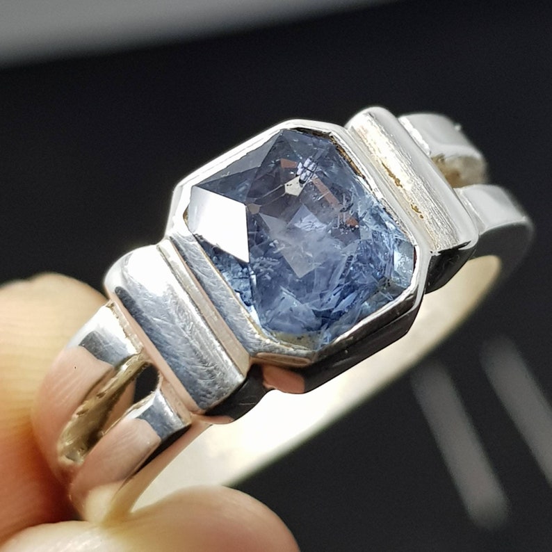 Natural Ceylon Sapphire Ring Sri Lanka Sapphirr Rings Cobalt Etsy
