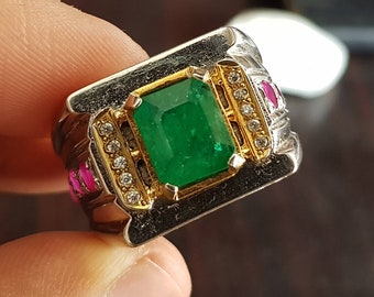 Natural Emerald Ring Unheated Untreated Green Emerald Ring Swat rich green Emerald stone Swati Emerald Ring real Emerald Ring Shia Ring