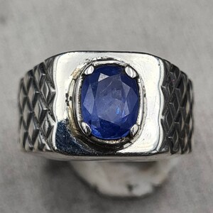 Unheated Untreated Sapphire Ring Mens Sapphire Ring Super - Etsy