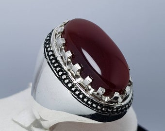 Mens Brown Black Aqeeq Ring Yemeni Aqeeq Ring for Men Mens Yameni akik Ring brown Akeek agate Ring Akik Ring Shia Rings Sterling Silver 925