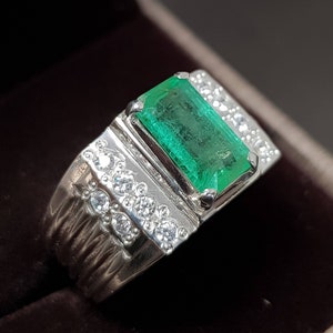 Real Emerald Ring Zamurd Stone Ring Natural Emerald Rings Mens - Etsy