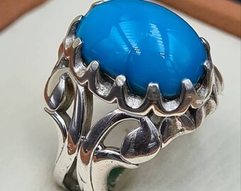 Real Feroza Ring Natural Turquoise Ring Feroza Ring Feroza