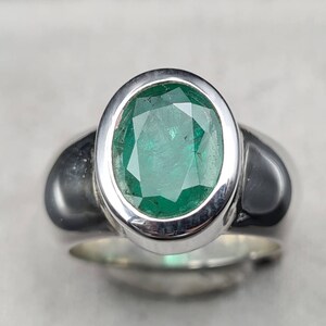 Real Emerald Stone Rings Dark Green Mens Emerald Ring Solitaire Mens ...