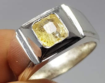 Natuurlijke Gele saffier ring Ceylon Sri lanka Pukhraj ring Astrologische Saffier ringen