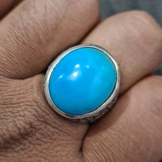 Mens real online turquoise rings