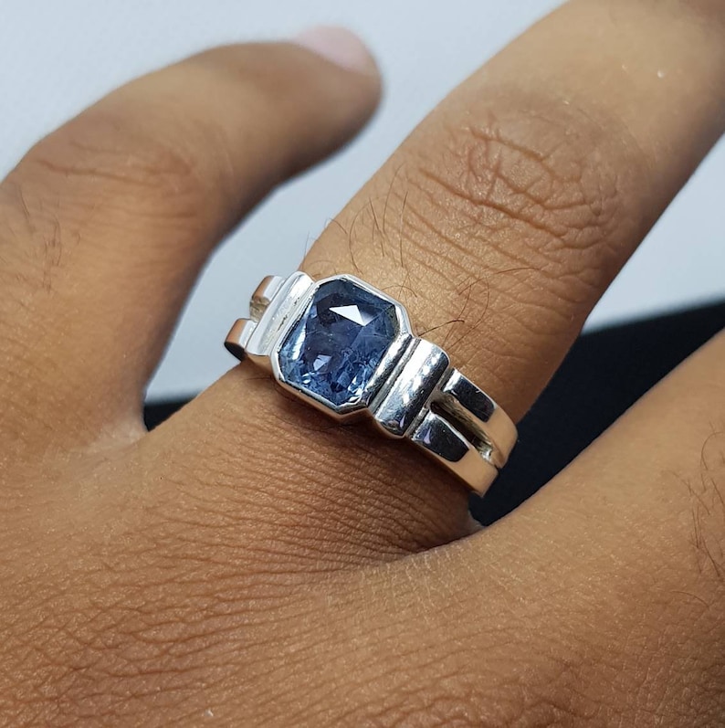 Natural Ceylon Sapphire Ring Sri Lanka Sapphirr Rings Cobalt Etsy