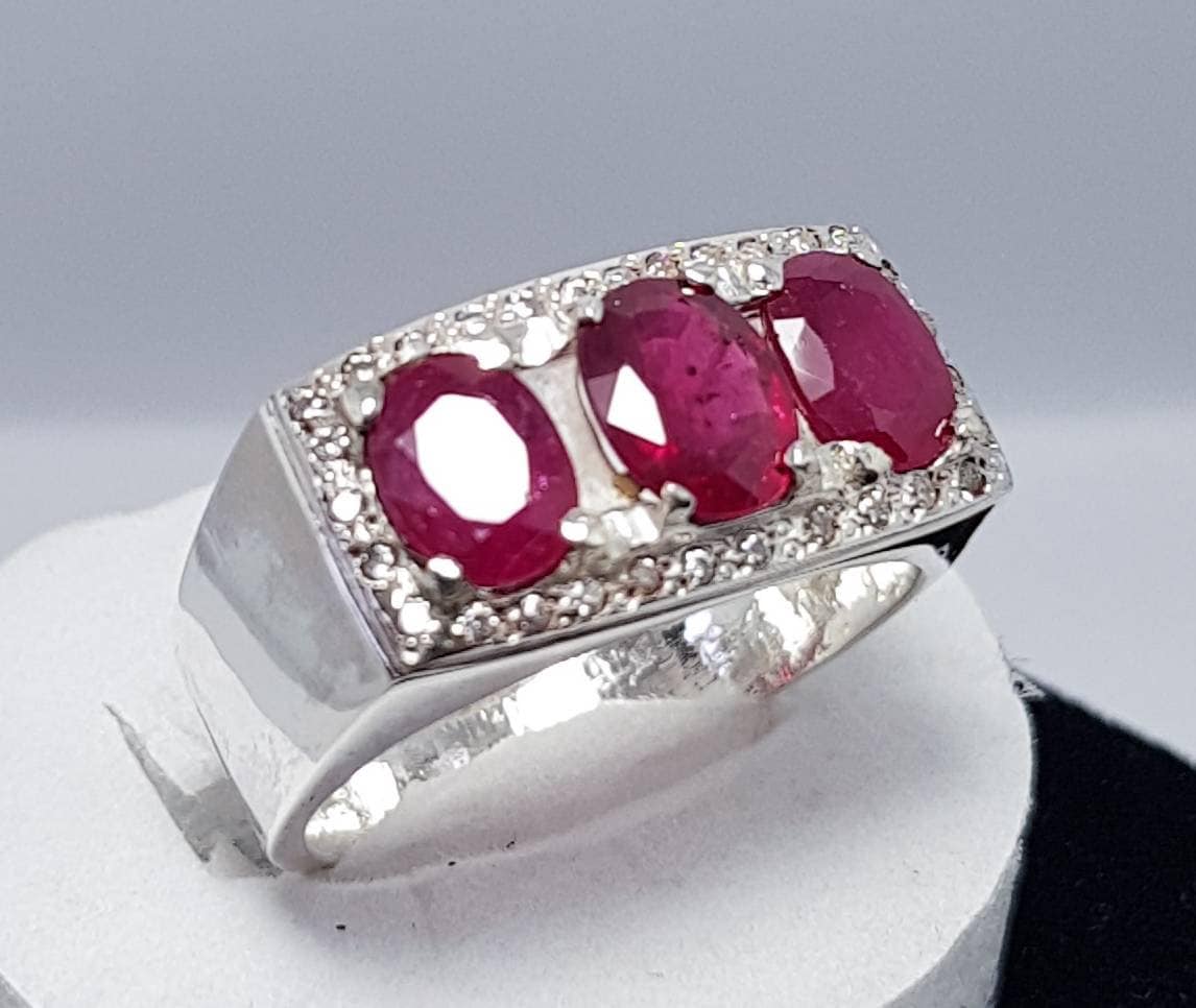 Rare African Red Ruby Stone Top Quality Red Yaqoot Stone Sterling Silver  Ring | eBay