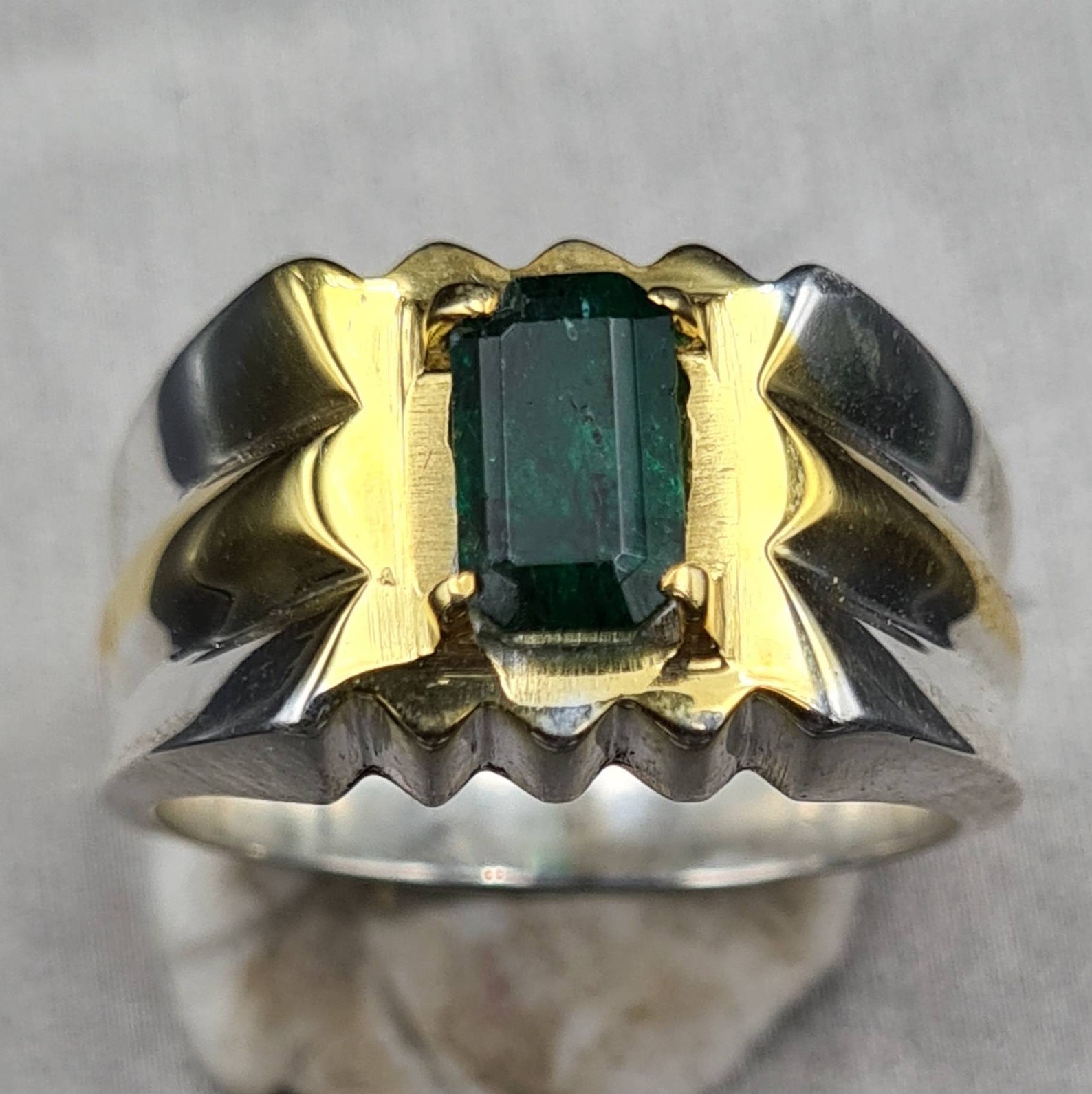 Mens Emerald Wedding Ring Top Quality Swat Emerald Rings for Etsy