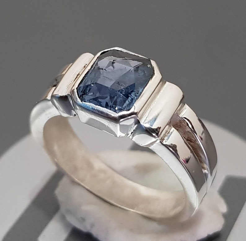 Natural Ceylon Sapphire Ring Sri Lanka Sapphirr Rings Cobalt Etsy