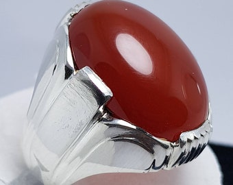 Mens Brown Black Aqeeq Ring Yemeni Aqeeq Ring for Men Mens Yameni akik Ring brown Akeek agate Ring Akik Ring Shia Rings Sterling Silver 925