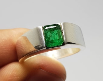 Real Panjsher Afghanistan emerald ring for men Dark green Mens emerald ring Real emerald stone ring cheap price emerald rings wedding band