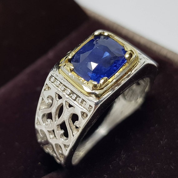 Jewelled Vault 5.37ct Emerald Cut Royal Blue Sapphire Ring | Garrard