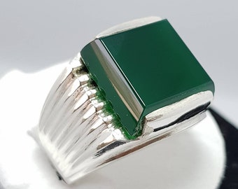 Anel aqeeq iemenita Anel verde aqeeq aqeeq prata Verde escuro anéis Aqeeq iemenita Anel de ágata Anel Akik Anéis islâmicos Anéis xiitas Prata esterlina