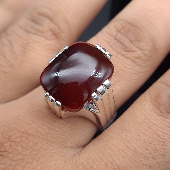 Women Deep Brown Yemeni Aqeeq Ring Sterling Silver 925 Brown Carnelian Ring  Hakik Ring Yemen Aqiq Ring Agate Ring Artisan Yemeni Aqeeq Ring - Etsy  Singapore