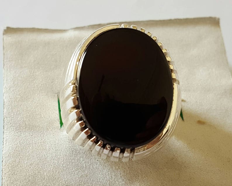 Big Kabadi Black Aqeeq Ring Yemeni Aqeeq Ring for Men Mens | Etsy