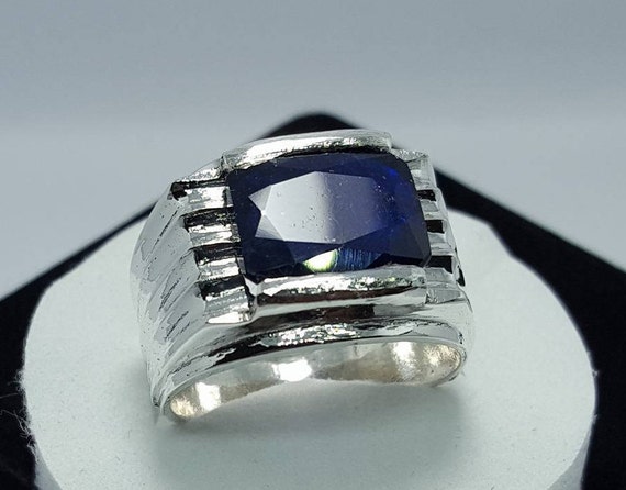 RATAN BAZAAR Blue Sapphire Ring Natural Stone Neelam Certified and  Astrological For Girl & Women Stone Sapphire Silver Plated Ring Price in  India - Buy RATAN BAZAAR Blue Sapphire Ring Natural Stone