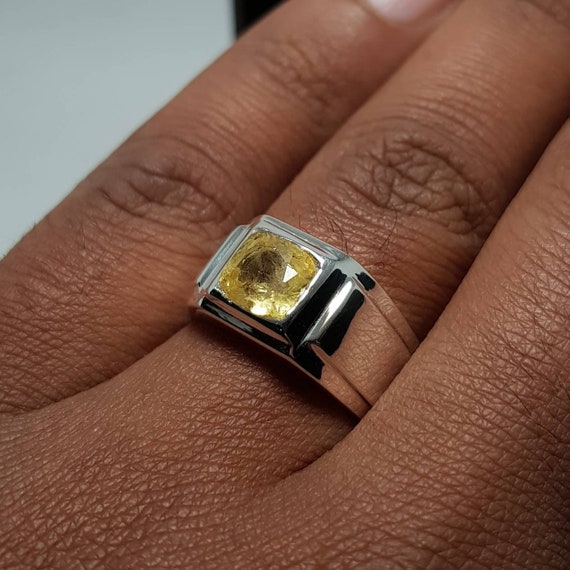 Yellow Sapphire Ring,certified Yellow Sapphire Ring,pukhraj Ring,yellow  Sapphire Astrology Ring in Panchadhatu,yellow Sapphire Ring - Etsy | Mens gemstone  rings, Yellow sapphire rings, Gold rings online