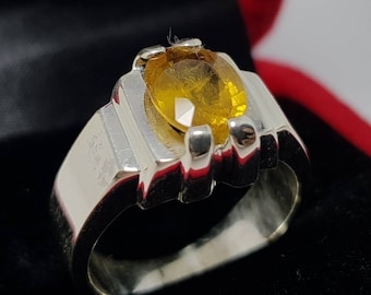 Onverwarmde onbehandelde Natuurlijke Gele saffier ring Ceylon Sri lanka Pukhraj ring Astrologische Saffier ringen