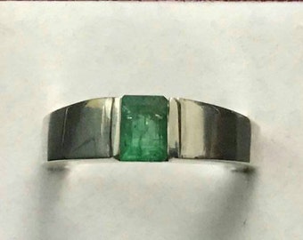 Natural Unheated Untreated mens Emerald Ring panjsher Emerald ring Real emerald stone mens Emerald Band Silver band shia Rings Emerald Stone