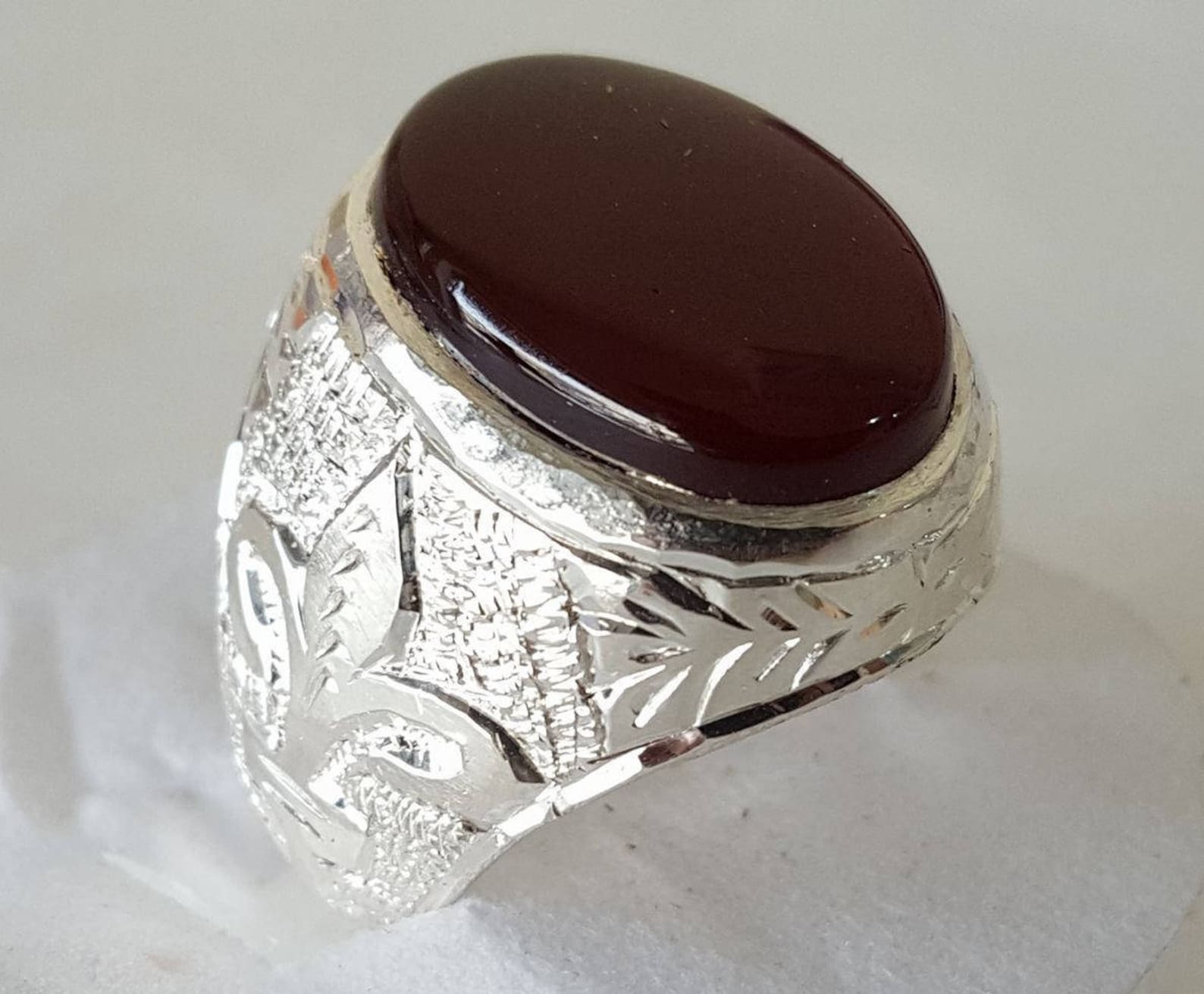 Aqeeq Stone Ring for Men Real Aqeeq Ring Islamic Aqeeq Rings - Etsy